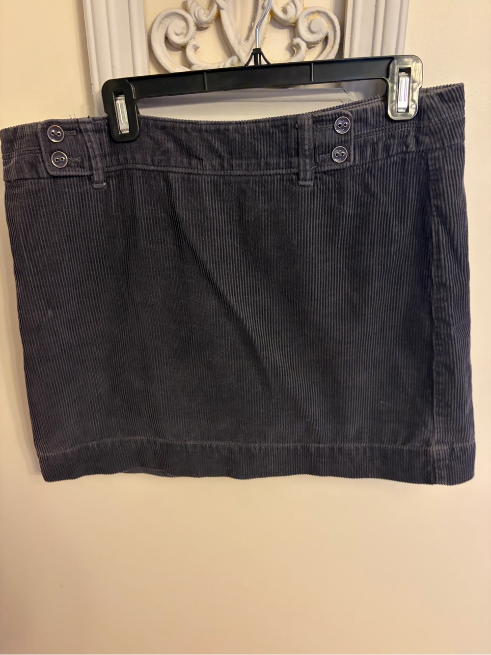 LOFT Charcoal Corduroy Mini Skirt
